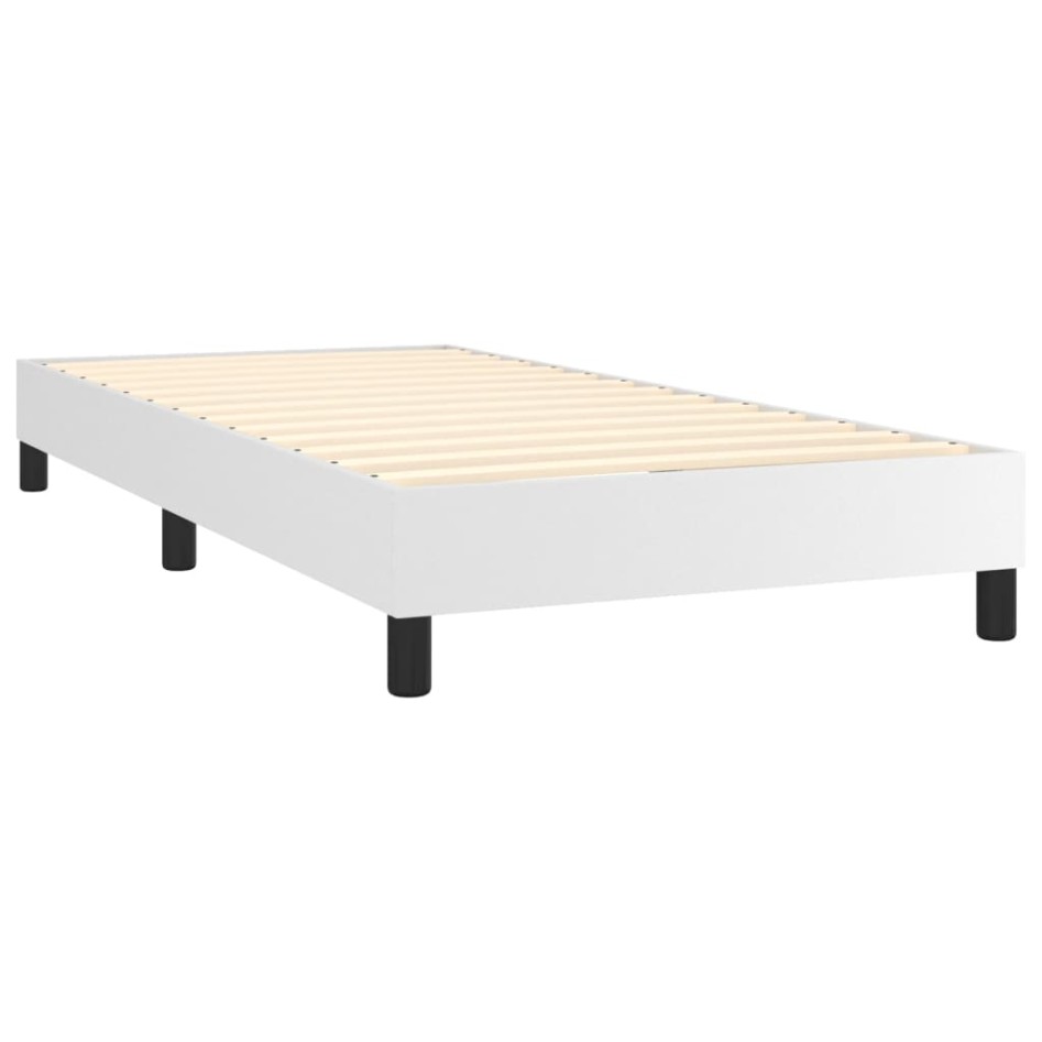 Estructura de cama sin colchón cuero sintético blanco 90x200