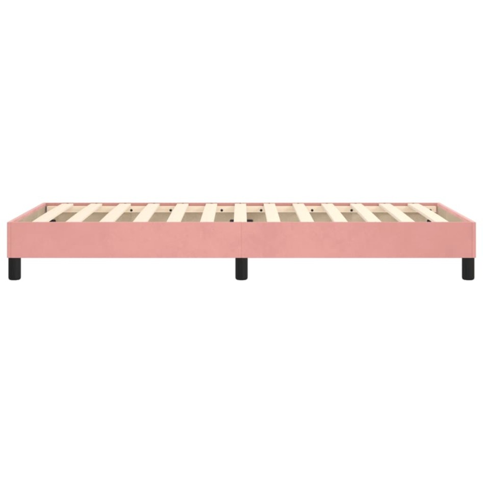 Estructura de cama sin colchón terciopelo rosa 90x190