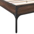 Estructura cama madera ingeniería metal marrón roble 90x190