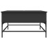 Mesa de centro madera de ingeniería y metal negro 80x80x45