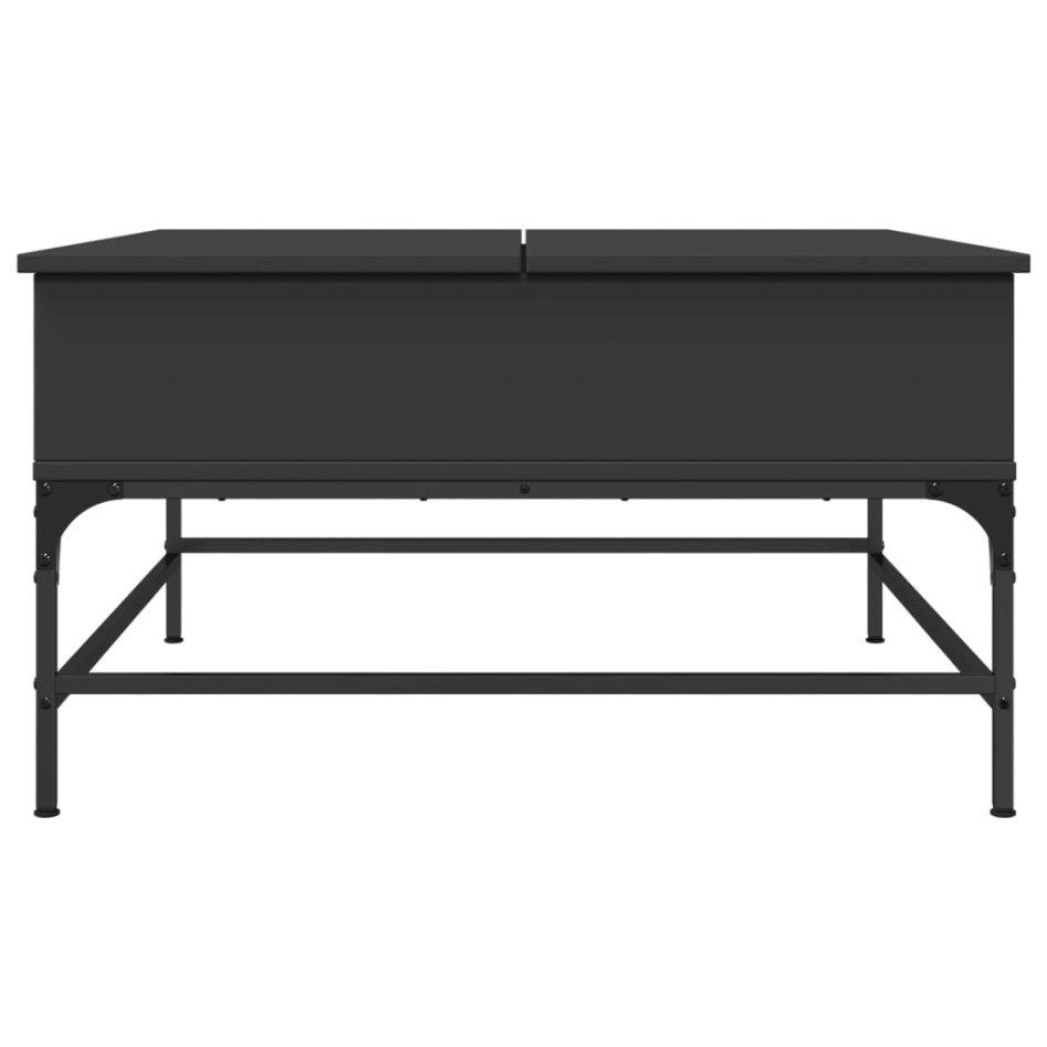 Mesa de centro madera de ingeniería y metal negro 80x80x45