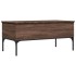 Mesa de centro madera ingeniería metal roble marrón
