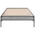 Estructura cama madera ingeniería metal gris Sonoma 90x200