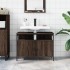 Armario lavabo baño madera ingeniería roble marrón 80x30x60