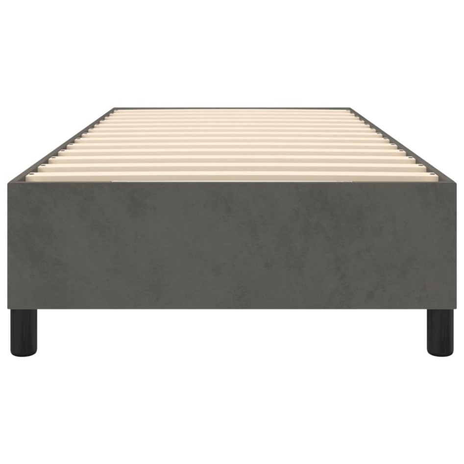 Estructura de cama sin colchón terciopelo gris oscuro 80x200