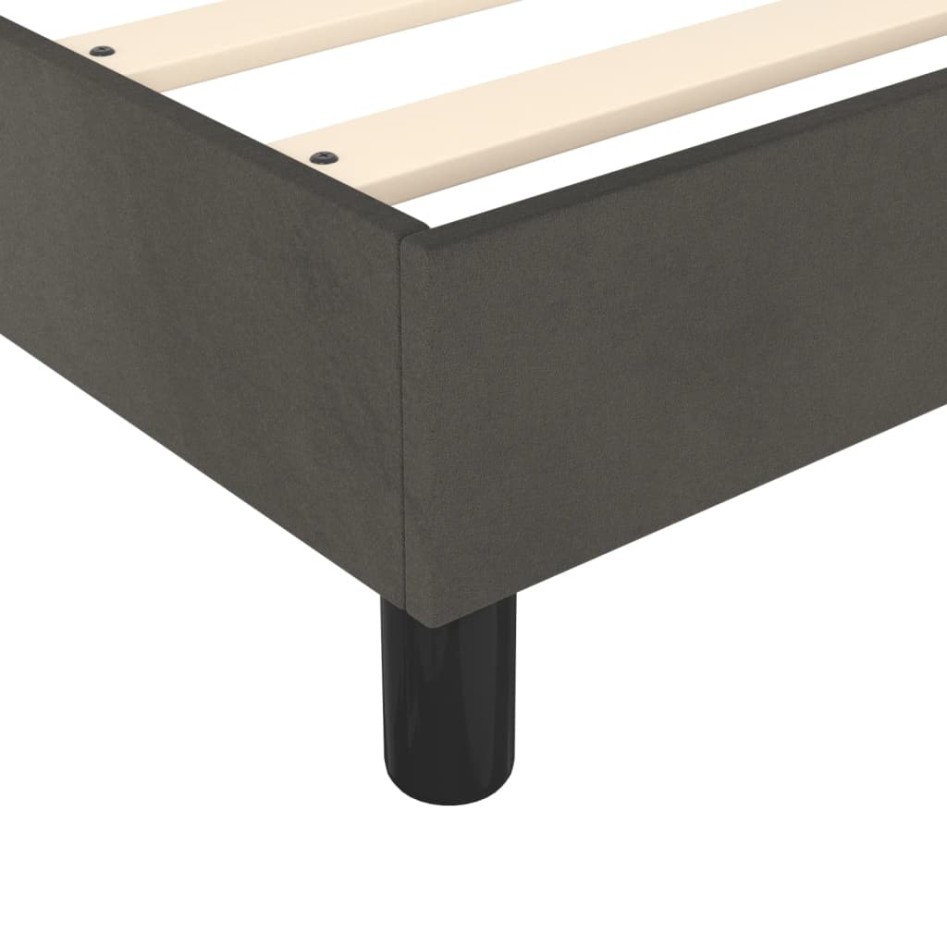 Estructura de cama sin colchón terciopelo gris oscuro 80x200