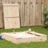 Arenero con tapa madera maciza de pino 111x111x19,5