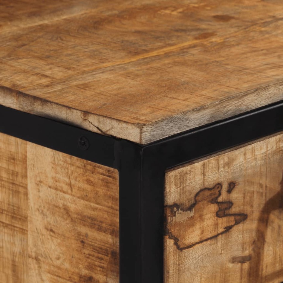 Mesita de noche madera maciza de mango 40x35x40