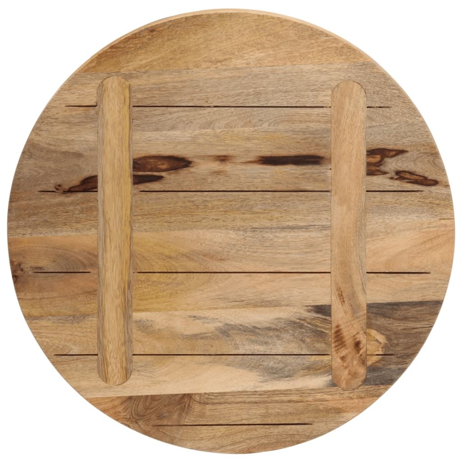 Tablero de mesa redondo madera maciza mango rugosa Ø 60x2,5