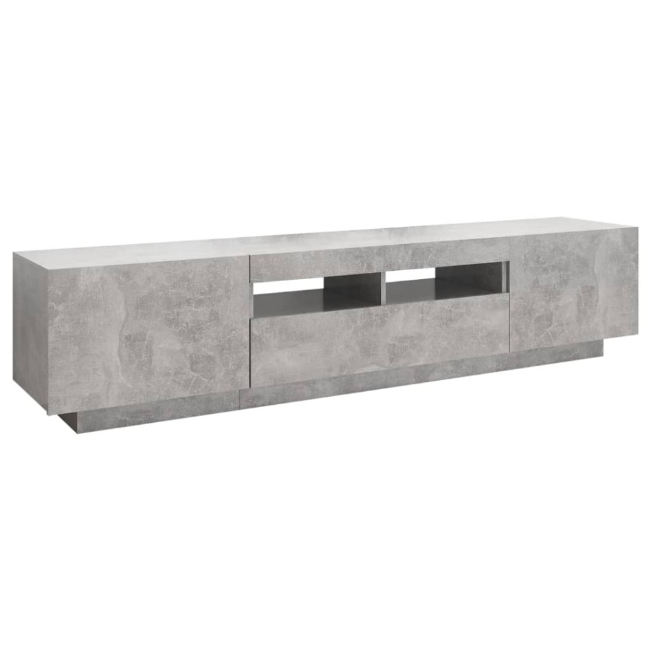 Mueble para TV con luces LED gris hormigón 180x35x40