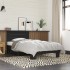 Estructura de cama madera de ingeniería y metal negra 75x190