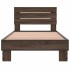 Estructura cama madera ingeniería metal roble marrón 75x190