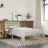 Estructura cama madera ingeniería metal roble Sonoma 90x190