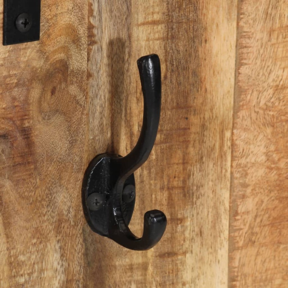 Perchero madera maciza de mango rugosa 35x8x110