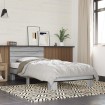 Estructura cama madera ingeniería metal gris Sonoma 90x200 cm