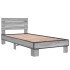 Estructura cama madera ingeniería metal gris Sonoma 90x200