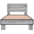 Estructura cama madera ingeniería metal gris Sonoma 90x200