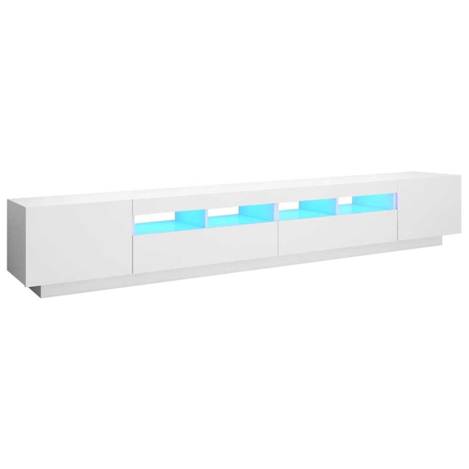 Mueble para TV con luces LED blanco 260x35x40