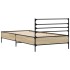 Estructura cama madera ingeniería metal roble Sonoma 90x190