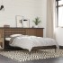 Estructura cama madera ingeniería metal roble marrón 90x200