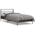 Estructura cama madera ingeniería metal roble marrón 90x200