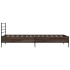 Estructura cama madera ingeniería metal roble marrón 90x200