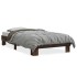 Estructura cama madera ingeniería metal roble marrón 90x200
