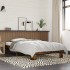 Estructura cama madera ingeniería metal roble humo 100x200