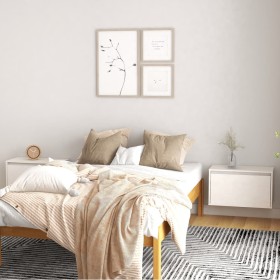 Armarios de pared 2 uds madera maciza pino blanco 60x30x35