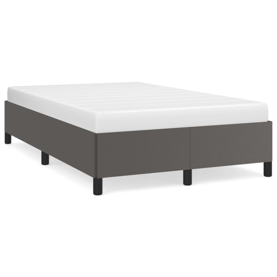Estructura de cama sin colchón cuero sintético gris 120x190