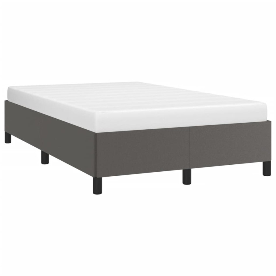 Estructura de cama sin colchón cuero sintético gris 120x190