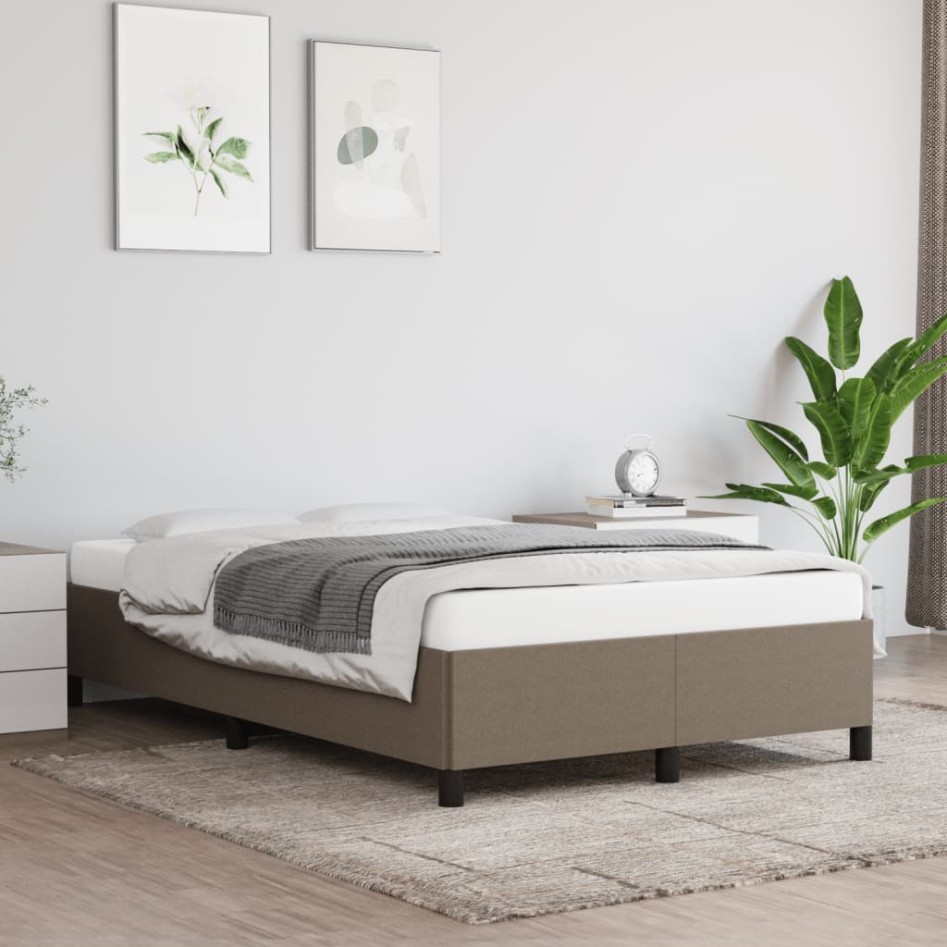 Estructura de cama sin colchón tela gris taupe 120x190