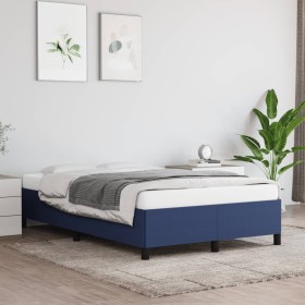 Estructura de cama sin colchón tela azul 120x190