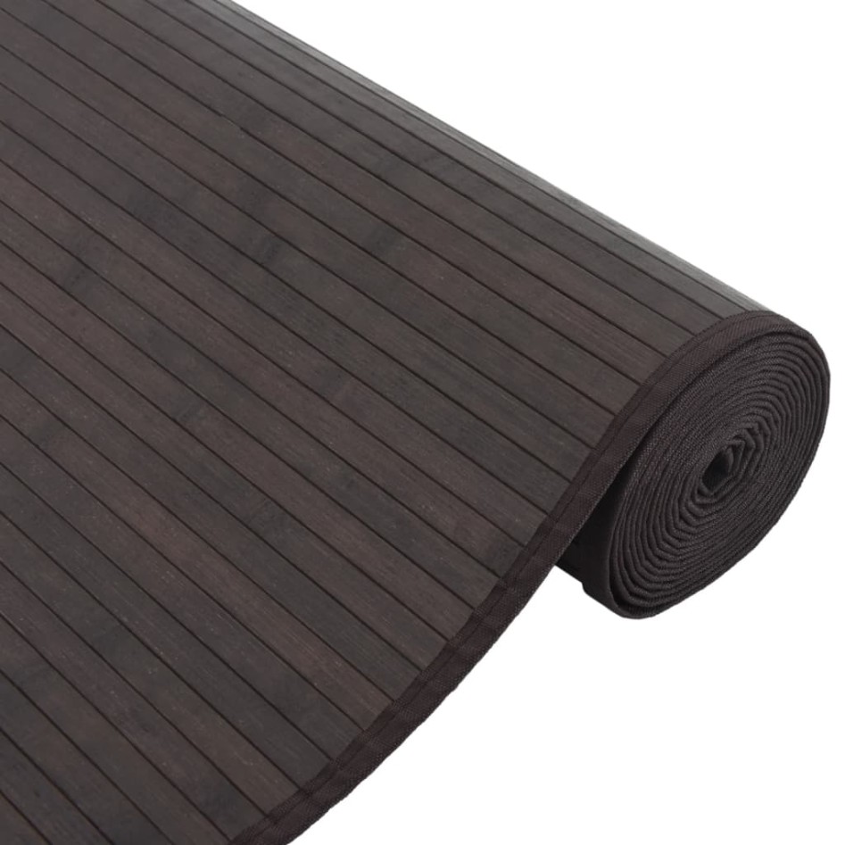 Alfombra rectangular bambú marrón oscuro 80x1000