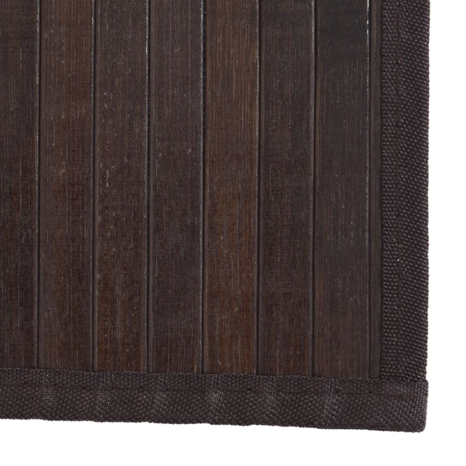 Alfombra rectangular bambú marrón oscuro 80x1000