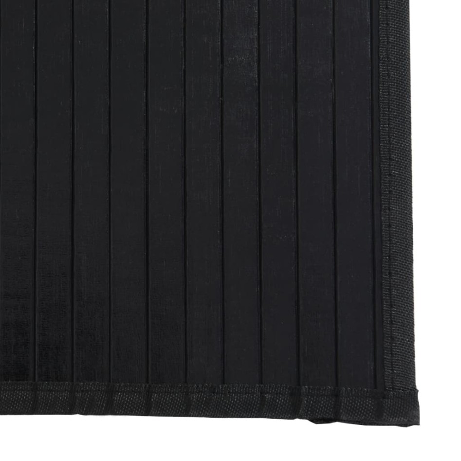 Alfombra rectangular bambú negro 60x1000