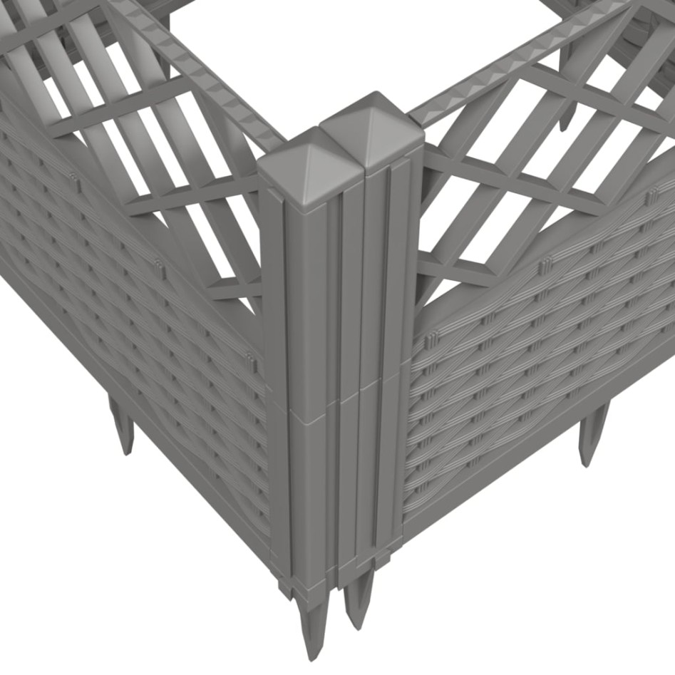 Jardinera con clavijas PP gris claro 363,5x43,5x43,5