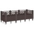 Jardinera con clavijas PP marrón 123,5x43,5x43,5