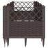 Jardinera con clavijas PP marrón 123,5x43,5x43,5