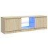 Armario TV con luces LED roble Sonoma 120x30x35,5