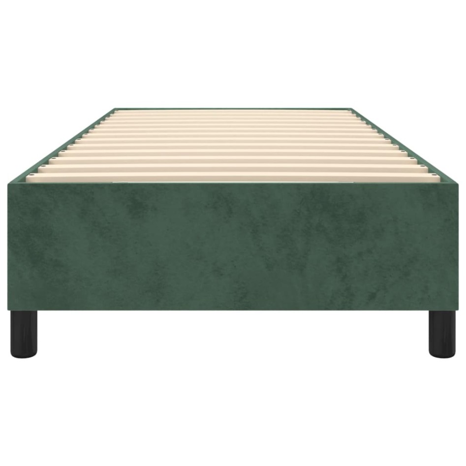 Estructura de cama sin colchón terciopelo verde oscuro