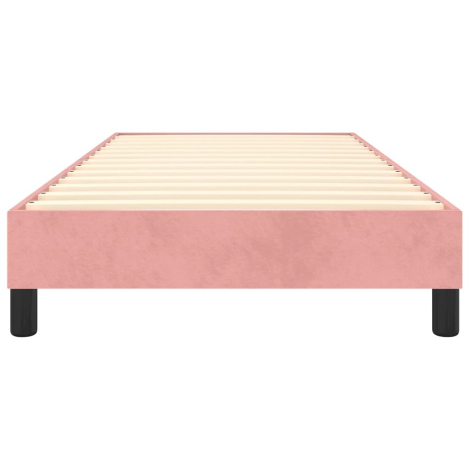 Estructura de cama sin colchón terciopelo rosa 90x200