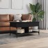 Mesa de centro madera de ingeniería y metal negro 100x50x50
