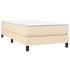 Estructura de cama sin colchón tela crema 90x190