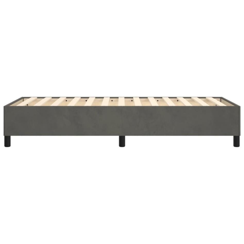Estructura de cama sin colchón terciopelo gris oscuro 90x190