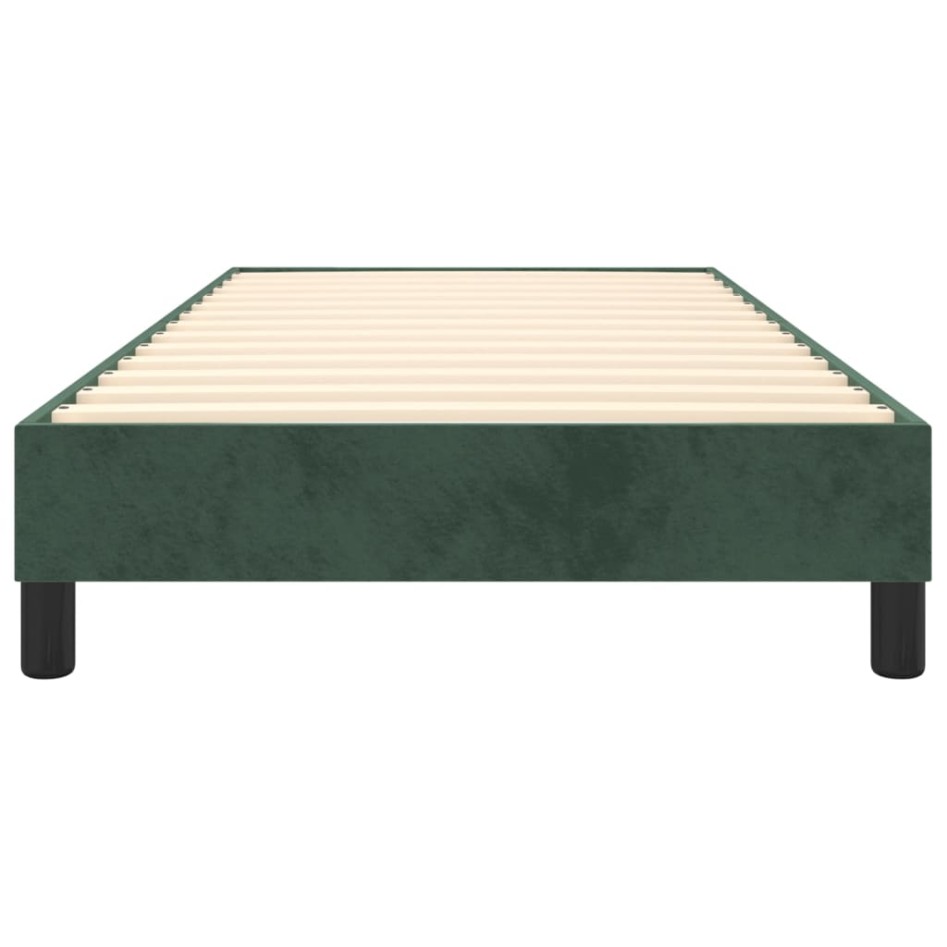 Estructura de cama sin colchón terciopelo verde oscuro