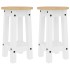 Taburetes altos de cocina 2 uds madera maciza de pino