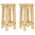 Taburetes altos de cocina 2 uds madera maciza de