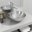 Lavabo 32,5x14 cm cerámica plateado