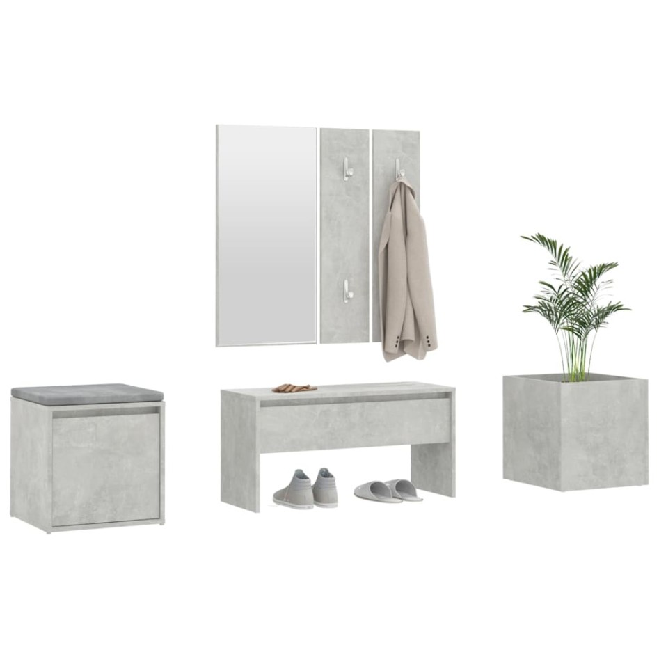 Juego de muebles recibidor madera contrachapada gris